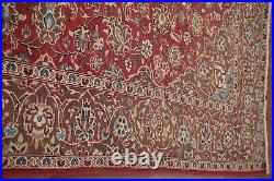 Vintage Red/ Brown Floral Kashaan Traditional Handmade Room Size Area Rug 6x10